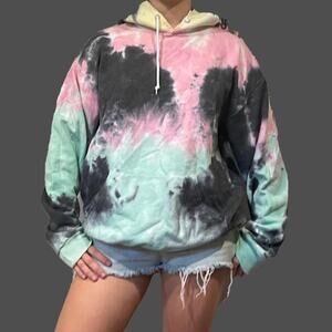Artist Union Clothing Co. Tie Die Hoodie Cotton Blend Relaxed Fit Size Large